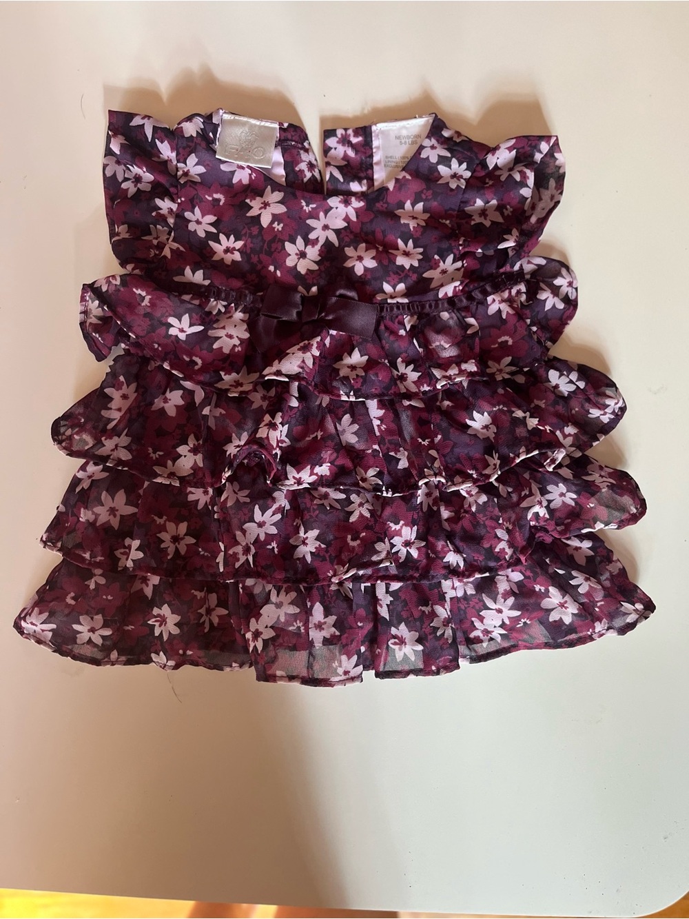 FAO Schwarz Purple Floral Ruffle Dress size newborn